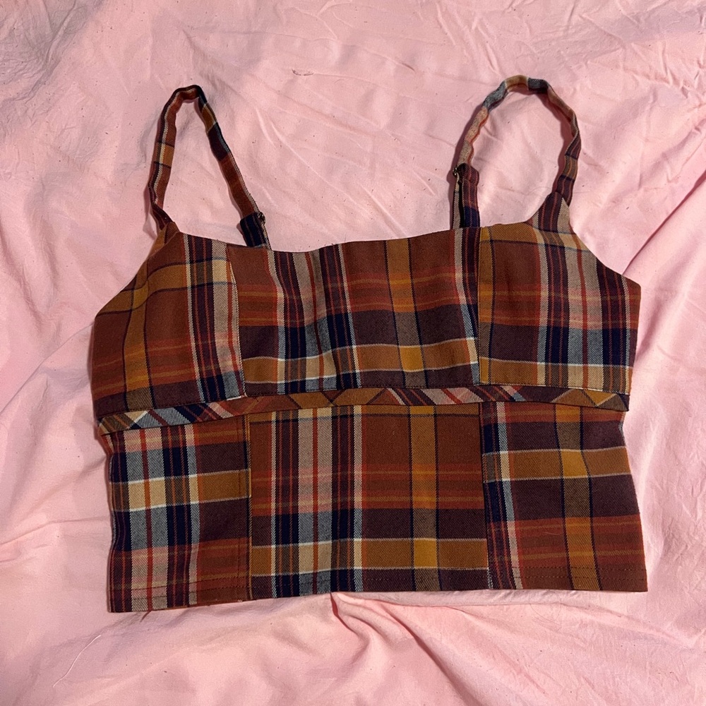 Fall plaid urban outfitters corset top